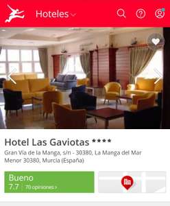 Hotel Las gaviotas.la Manga del Mar Menor. 2 personas. Pensión completa. 259 euros en total. Del 1 al 8 septiembre. Una semana
