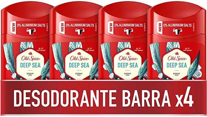 PACK X4 Old Spice Deep Sea Desodorante en Barra para Hombres, 50 ml