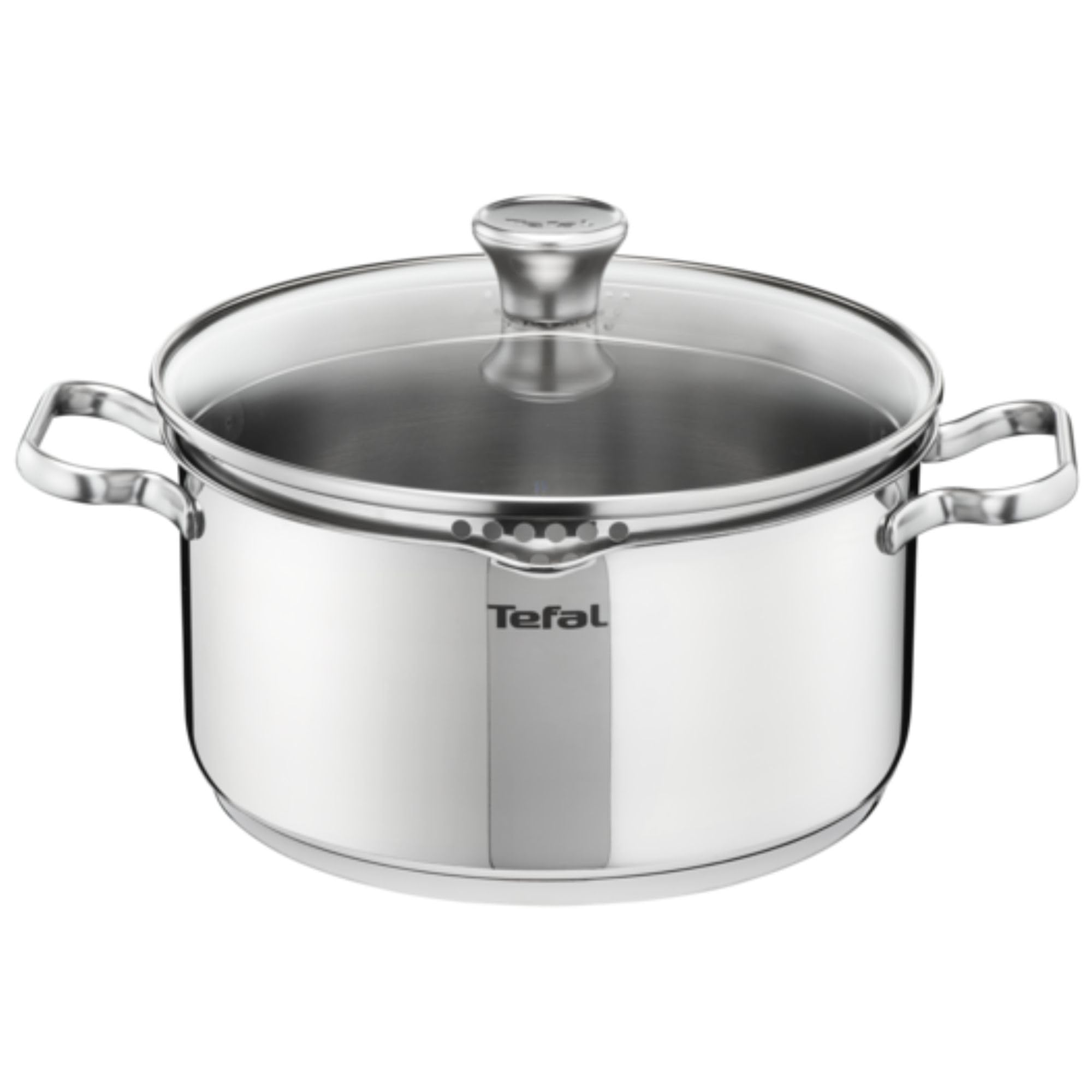 Tefal Duetto - Cacerola de 20 cm, Apto inducción, Thermo-Fusion, apto lavavajillas y horno, marcas de medición, acero inoxidable