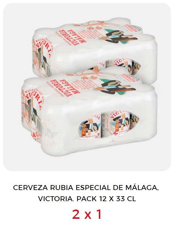 2x1 Pack 12 latas Cerveza rubia especial de Málaga 33 cl VICTORIA
