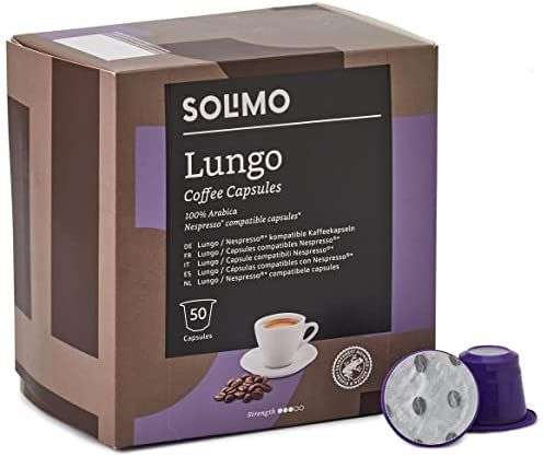 Solimo Nespresso Compatible Lungo Cápsulas - Certificada UTZ - 100 Cápsulas  (2 Paquetes x 50) (compra Recurrente) » Chollometro