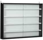 HOMCOM Vitrina Pared para Colecciones con Estantes Ajustables Puertas de Vidrio