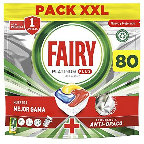 Fairy Platinum Plus Todo en Uno Pastillas Lavavajillas, 80 Capsulas Lavavajillas (5 x 15 + 1) (compra recurrente)