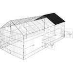 tectake Jaula Conejo/ Gallinas Exterior - 180 x 75 x 75 cm Negro