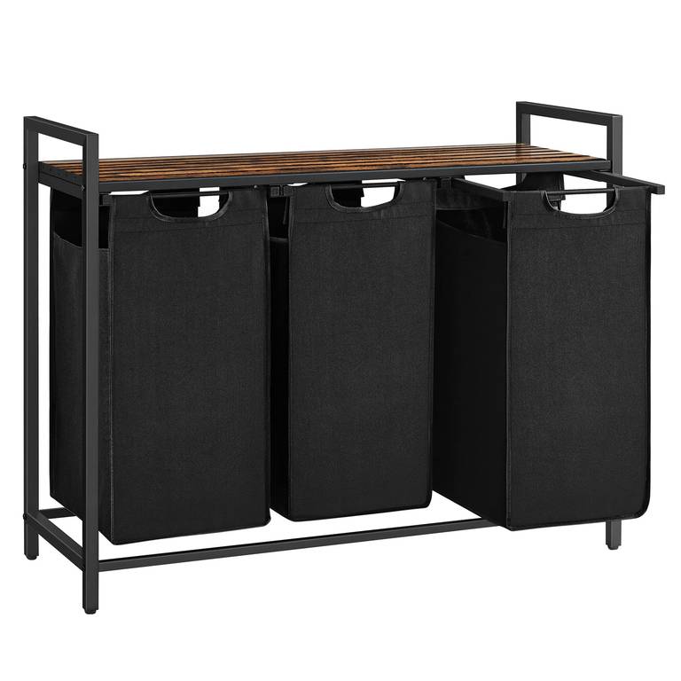 VASAGLE Cesto para Ropa Sucia, Cesta Colada, 3 Bolsas de Tela Oxford Extraíble y Desmontable + En descripcion