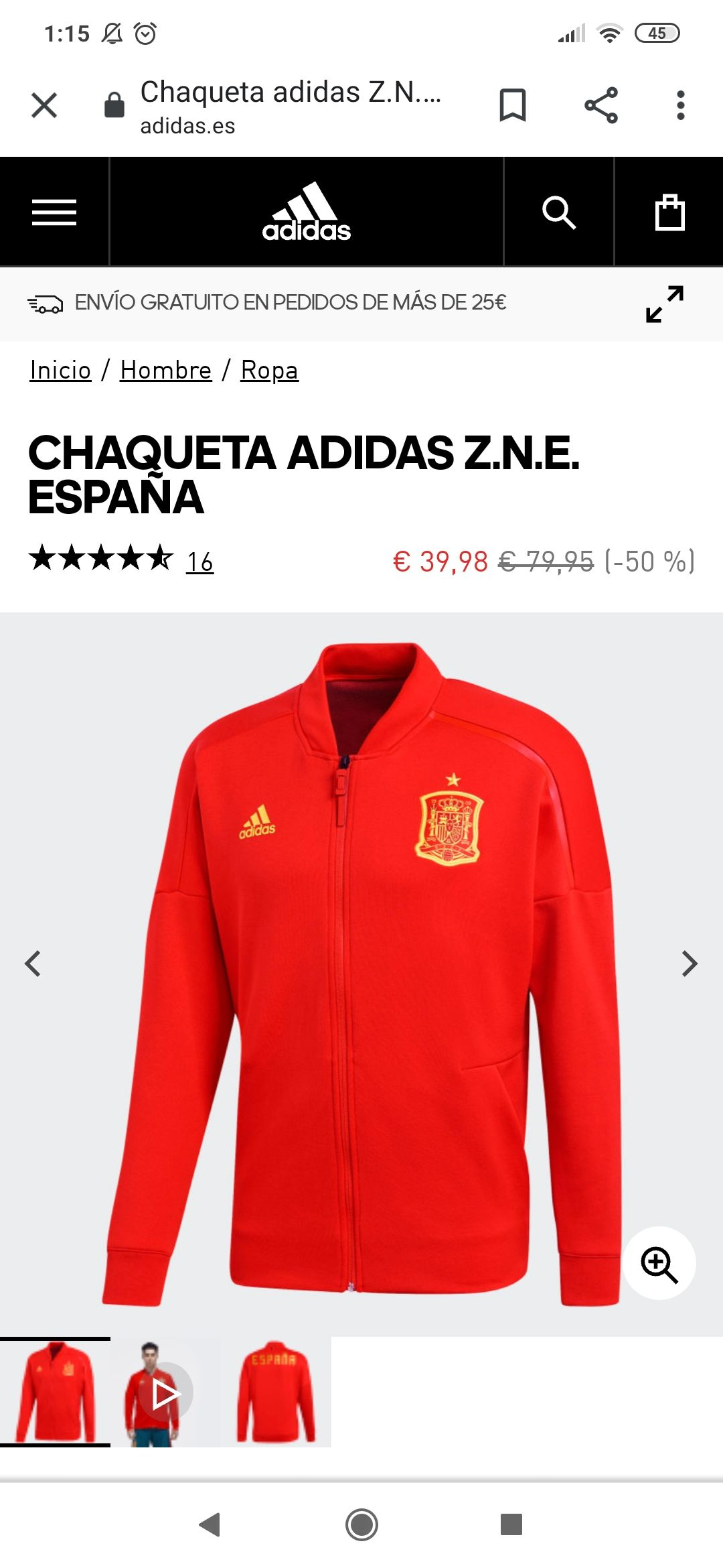 chaqueta adidas espana