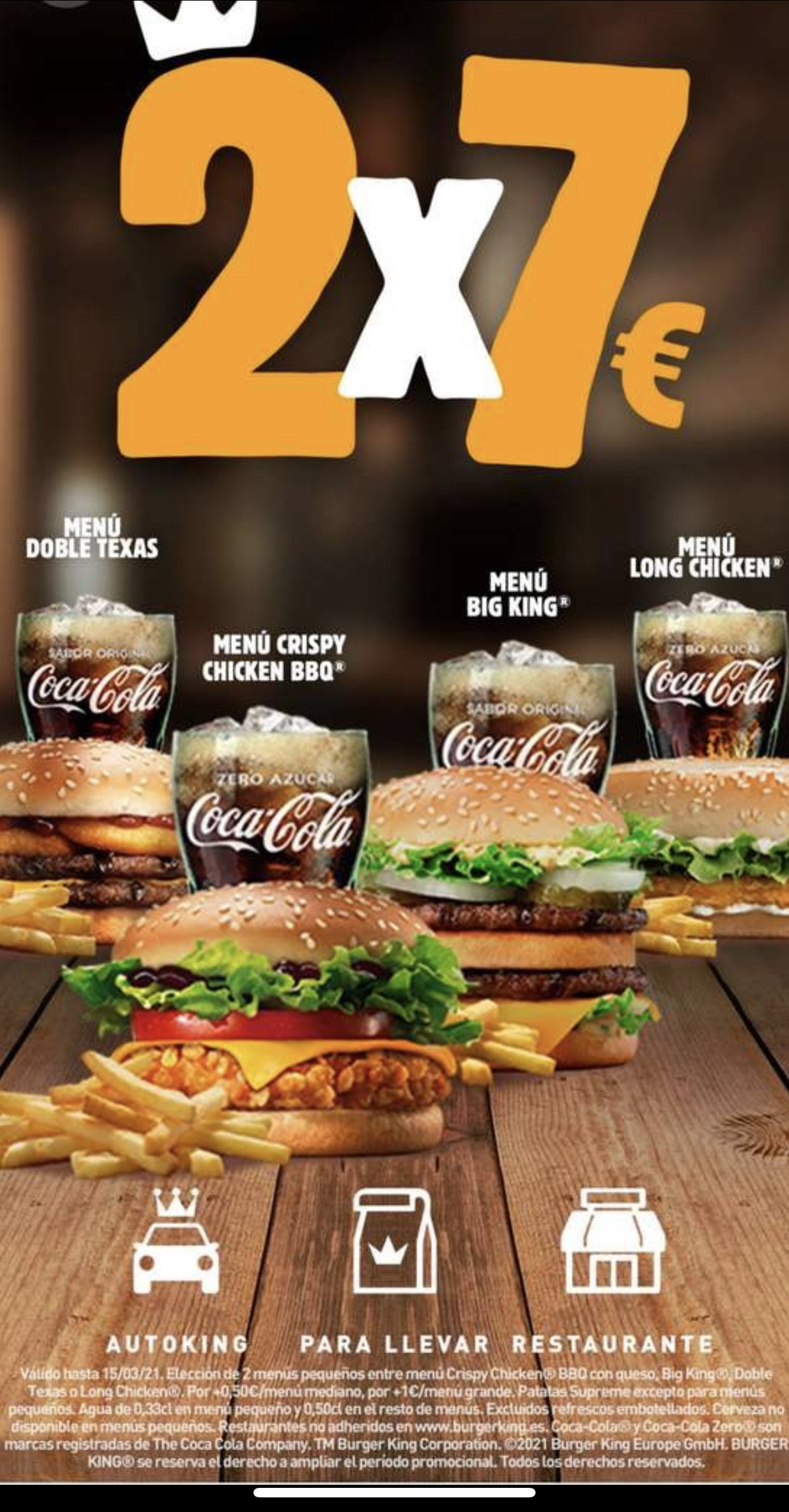 2 Menus Por 7 Euros Burger King 2021